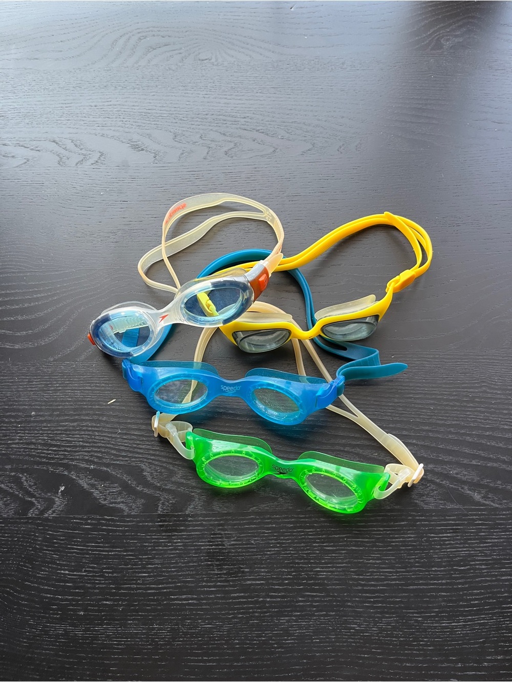 Speedo Swim Goggles Lot of 4 Blue Green Yellow Clear Biofuse Adjustable Straps - Picture 10 of 16